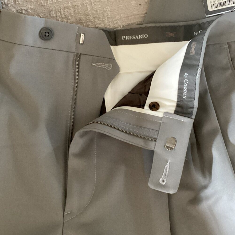 Green Presario 100% Wool Dress Pants Designed in Italy by Corbin - NWT - W34 - Picture 4 of 9